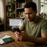 Pessoa verificando no celular uma mensagem suspeita sobre pontos expirando