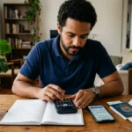 Viajante calculando se uma transferência bonificada de pontos vale a pena
