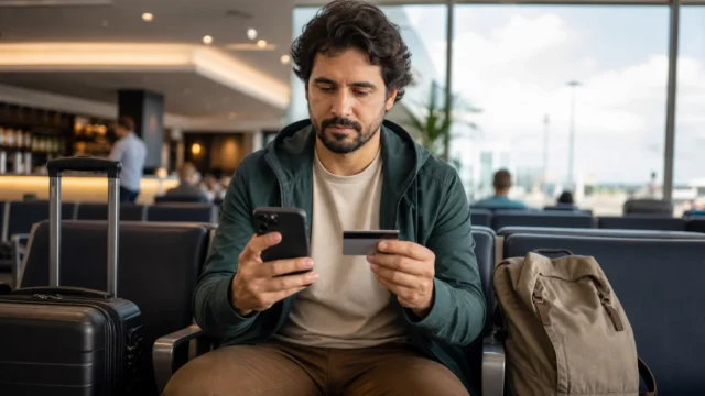 Como saber se seu cartão acumula milhas e onde consultar os pontos - Cliente verificando se o cartão acumula milhas pelo aplicativo bancário