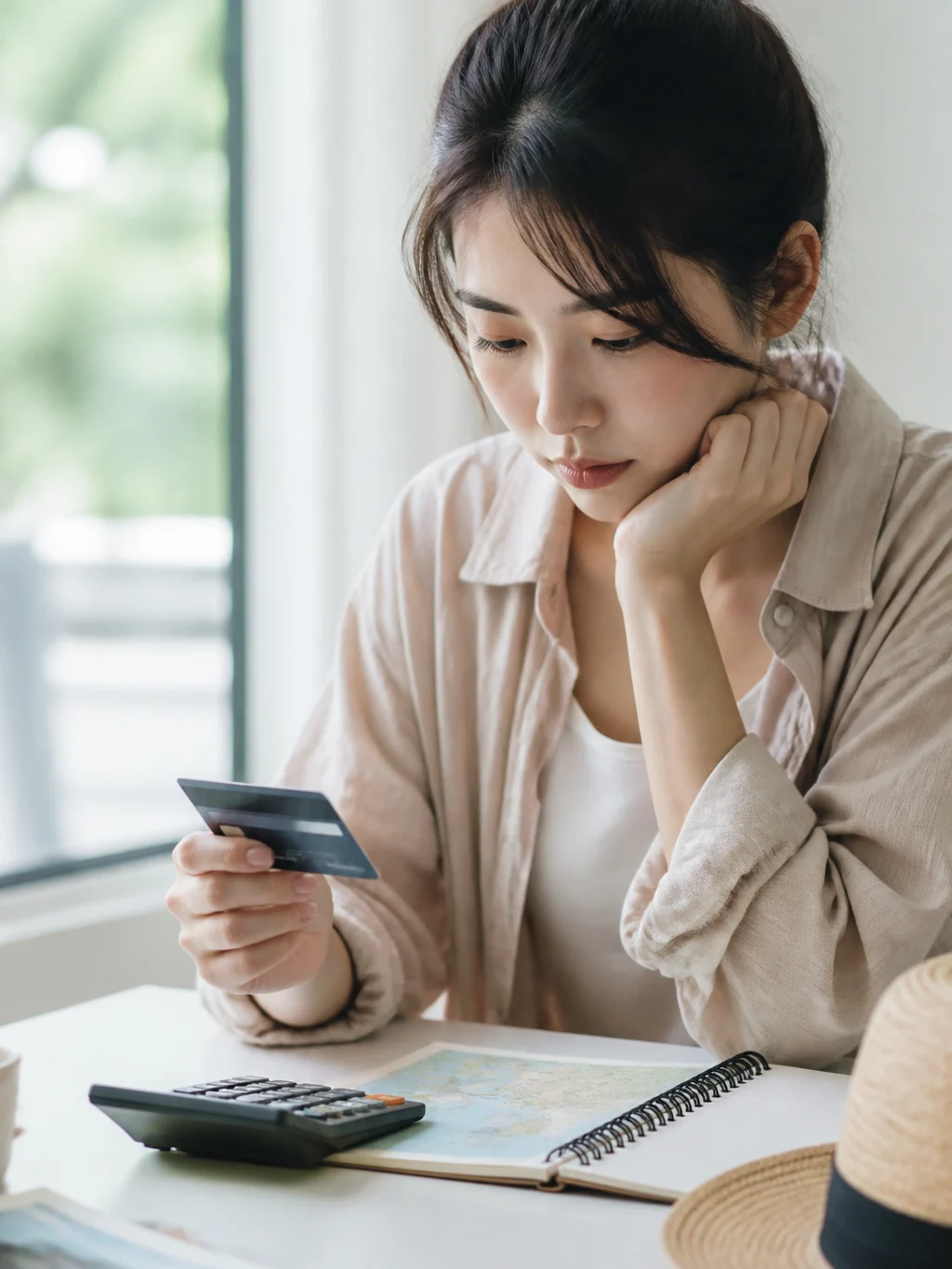 Anuidade do cartão vale a pena? Faça a conta antes de pagar - Pessoa calculando se a anuidade do cartão vale a pena para acumular pontos
