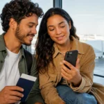 Bilhete cortesia Smiles Diamante: como funciona e o que conferir - Passageiros consultando opções de voo para usar o bilhete cortesia Smiles Diamante