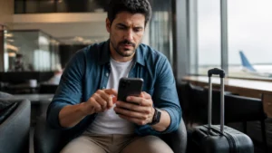 Cash Miles TAP vale a pena? Entenda quando usar milhas e dinheiro - Viajante analisando opções de Cash Miles TAP em uma tela genérica antes de comprar passagem