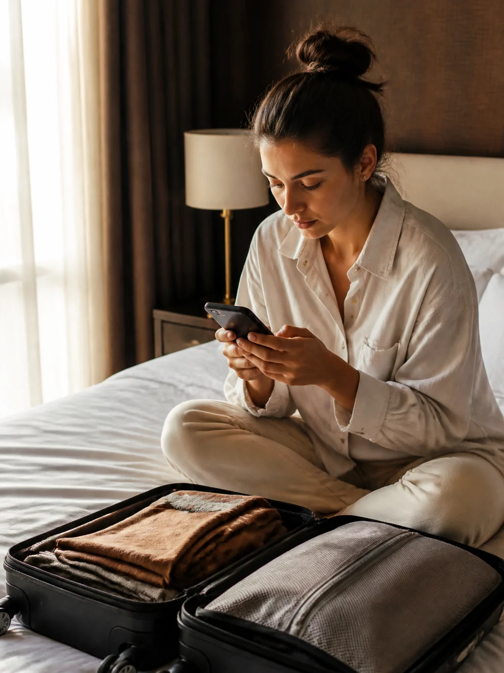 Como acumular pontos com reservas de hotel sem perder créditos - Viajante conferindo reserva para acumular pontos com reservas de hotel