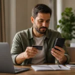 Como calcular pontos do cartão e entender a conversão do dólar - Pessoa conferindo como calcular pontos do cartão em uma fatura digital