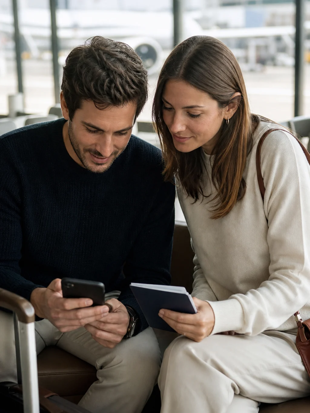 Como transferir milhas para outra pessoa sem cometer erros - Viajantes avaliando como transferir milhas para outra pessoa antes de emitir uma passagem