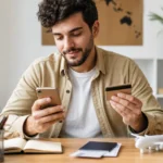 Como transferir pontos para milhas e evitar erros antes do resgate - Pessoa planejando transferir pontos para milhas com cartão e passagens aéreas