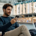 Ida e volta separadas com milhas: quando vale a pena emitir - Passageira planejando ida e volta separadas com milhas em um aeroporto
