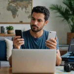 Livelo ou Esfera: qual programa faz mais sentido para suas compras? - Pessoa avaliando Livelo ou Esfera para acumular pontos em compras online