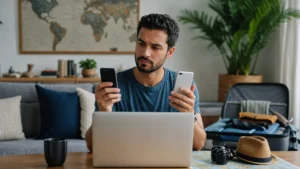 Livelo ou Esfera: qual programa faz mais sentido para suas compras? - Pessoa avaliando Livelo ou Esfera para acumular pontos em compras online