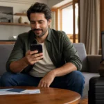 Milhas ou cashback nas compras online: qual retorno faz sentido? - Pessoa comparando milhas ou cashback nas compras online pelo celular