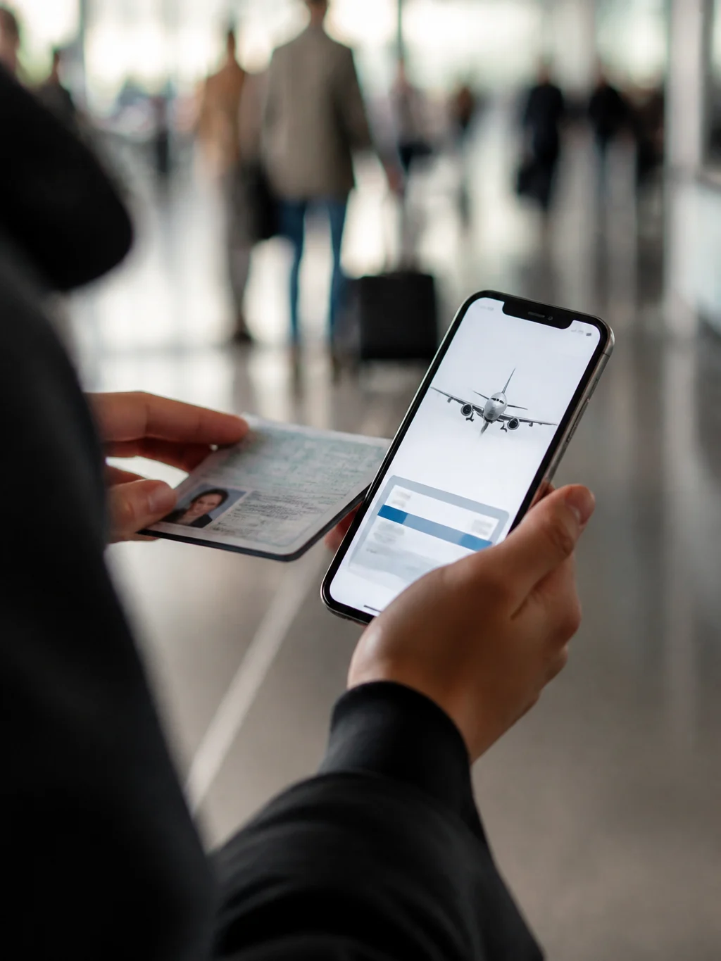 Nome errado na passagem com milhas: como corrigir antes do embarque - Passageiro conferindo nome errado na passagem com milhas antes do voo