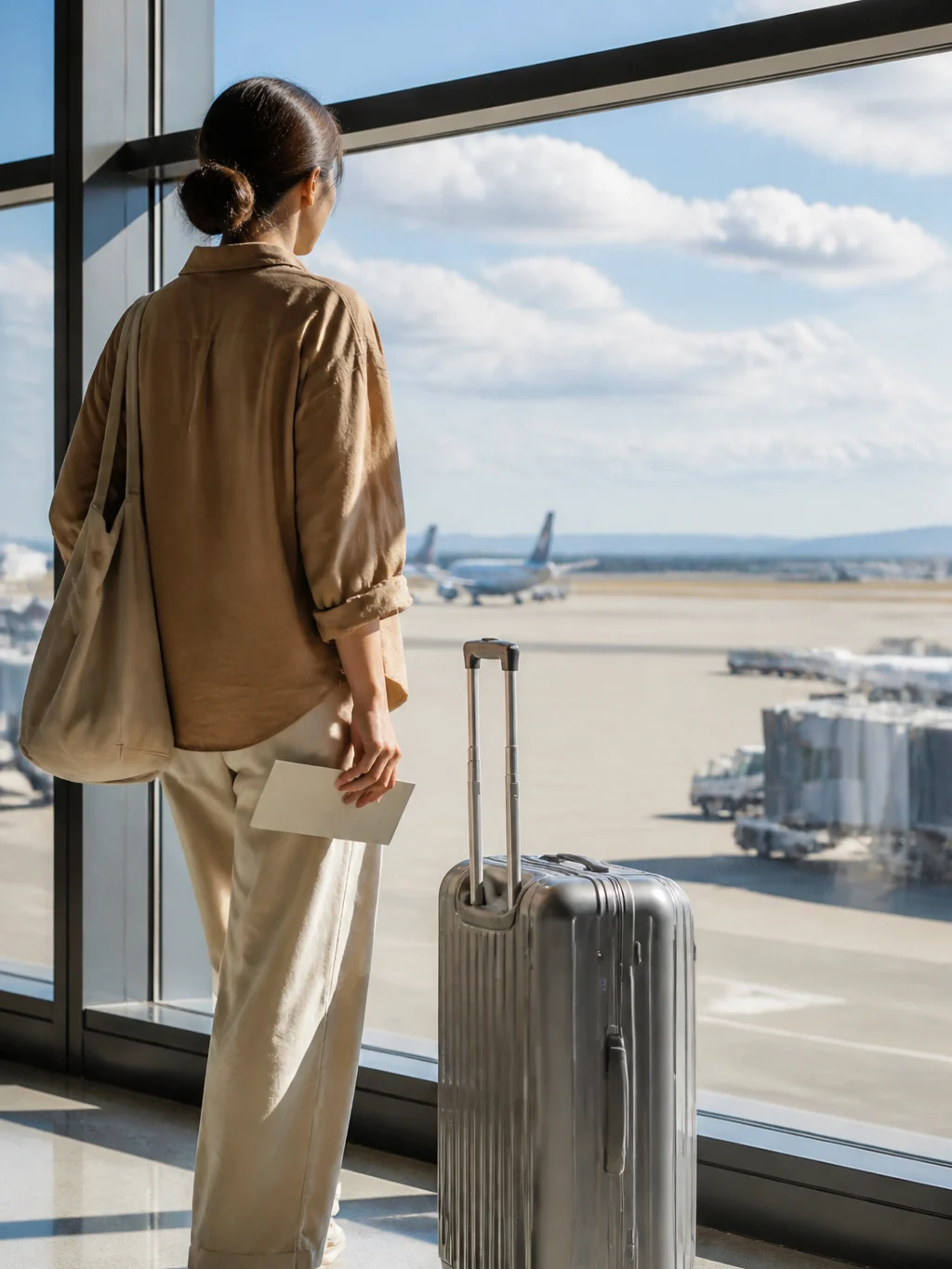 Passagem emitida com milhas acumula milhas? Entenda a regra - Viajante com cartão de embarque verificando se passagem emitida com milhas acumula milhas