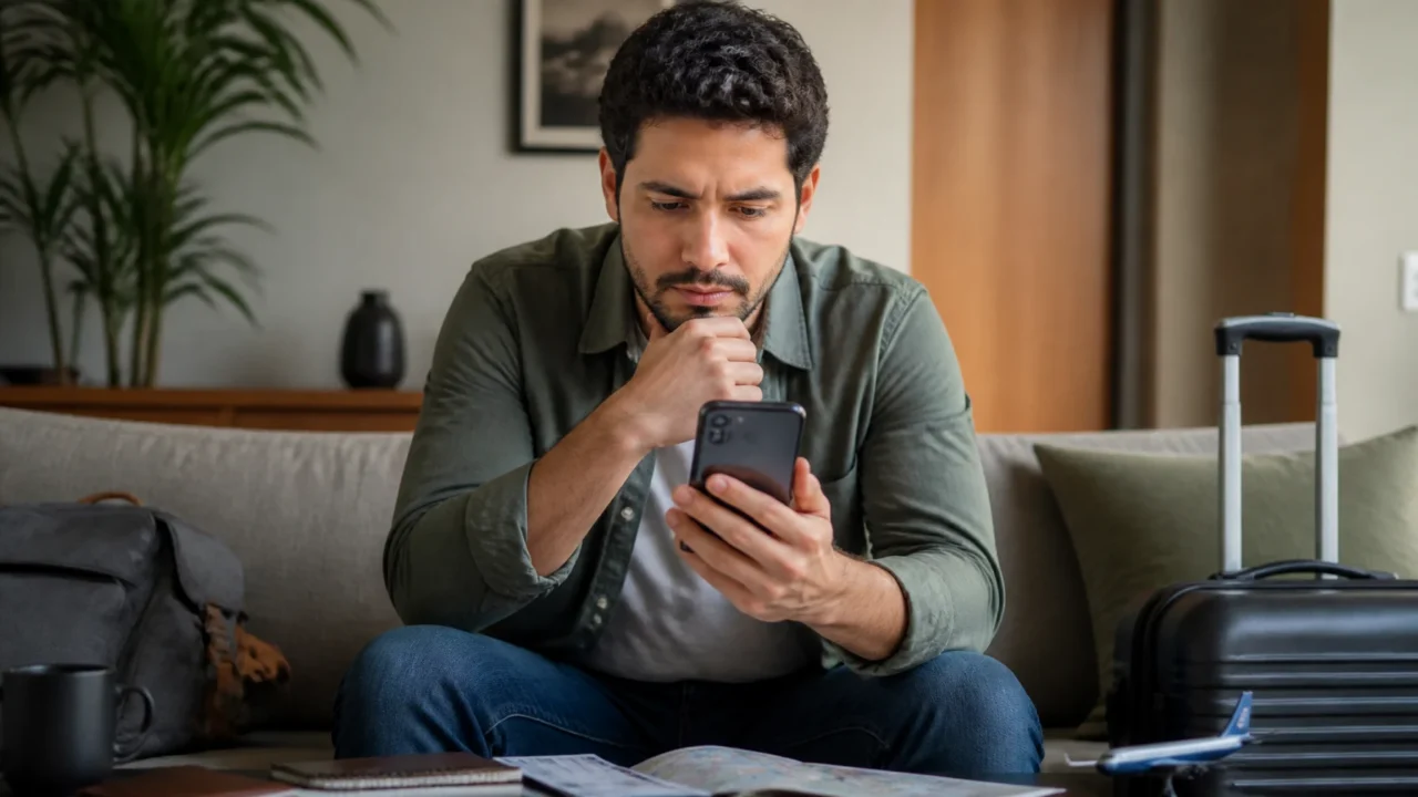 Reativar milhas expiradas: quando é possível recuperar e se compensa - Pessoa consultando como reativar milhas expiradas em um aplicativo de fidelidade