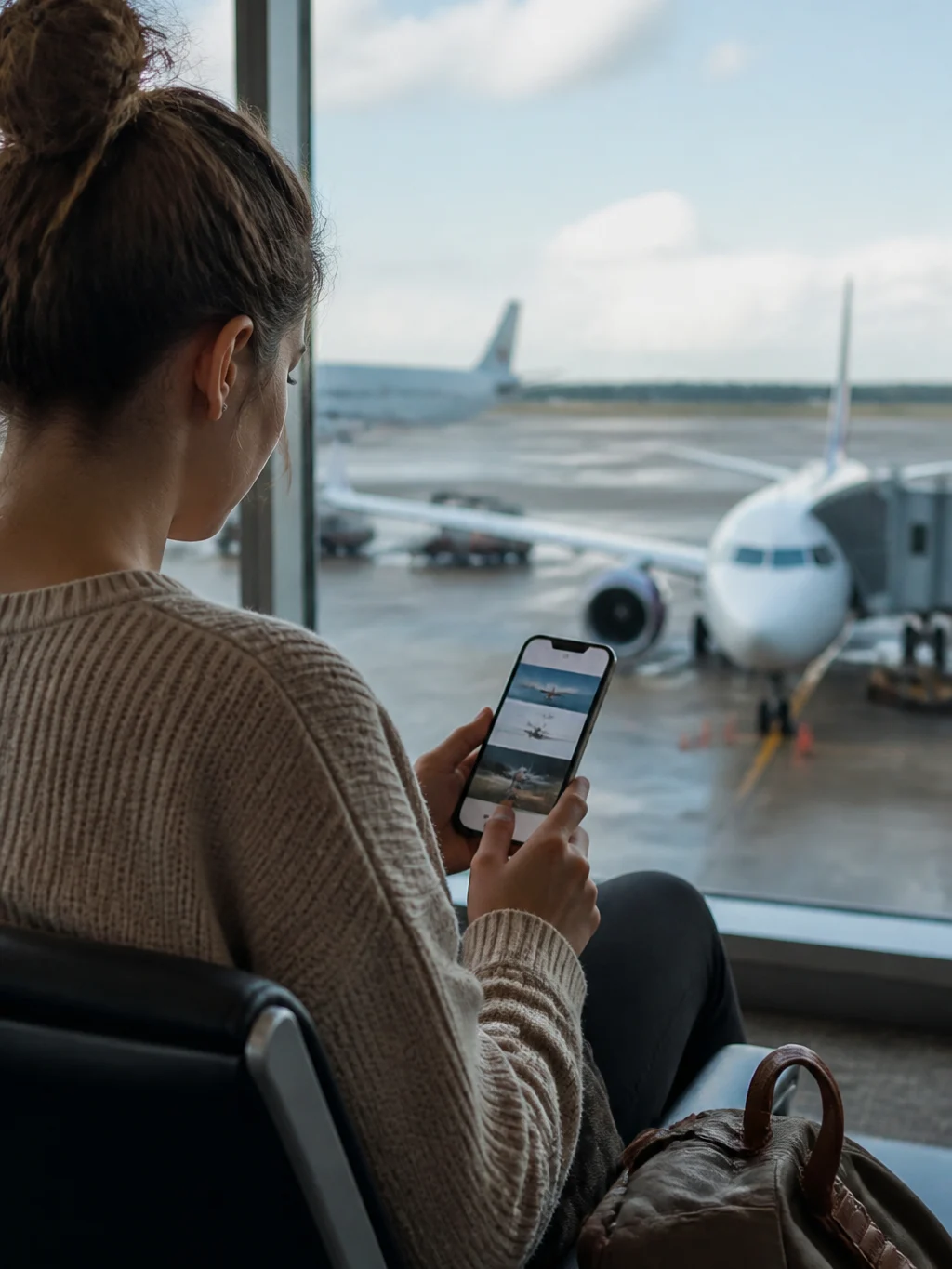 Tabela fixa LATAM Pass: como encontrar resgates em parceiros - Viajante verificando a disponibilidade da tabela fixa LATAM Pass para voos parceiros